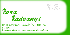 nora radvanyi business card